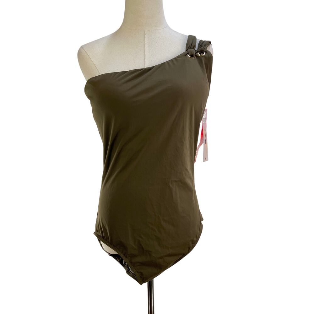 Spanx One Shoulder One Piece Swinsuit Pewter Shapwear
